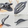 CHANDAT Flat Hair Clips 6 pcs Lay Down Claw Clips French Concord Hair Clips for Thick Hair Alligator Hair Clips for Thin Hair Duck Bill Hair Barrettes Hair Accessories for Women - Grey