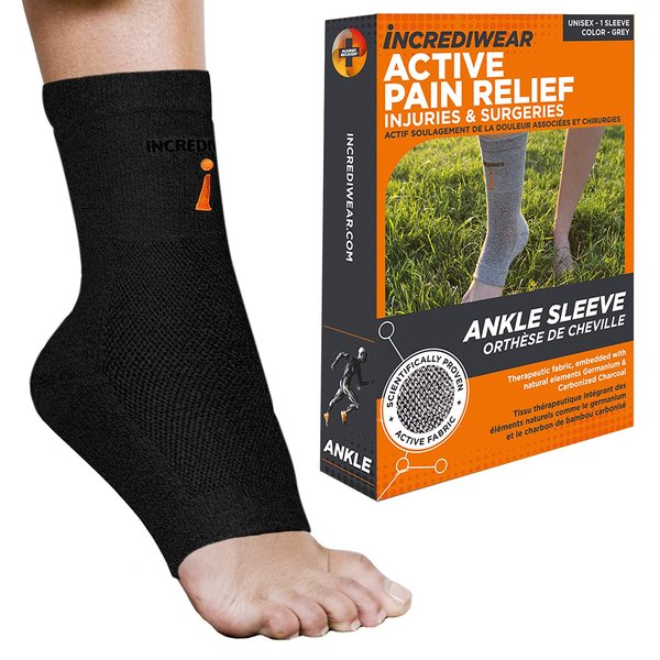 Incrediwear Ankle Sleeve – Ankle Brace for Joint Pain Relief, Sprained Ankle Support, Arthritis, Inflammation Relief, and Circulation, Ankle Support for Women and Men (Black, Small/Medium)