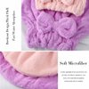 Haomye Bow Microfiber Hair Drying Towel Absorbent Hair Drying Cap Soft Hair Towel Cap Bowknot Drying Towel Cap Quick Dry Hair Turban Anti Frizz Shower Cap for Women and Girls 2Pcs