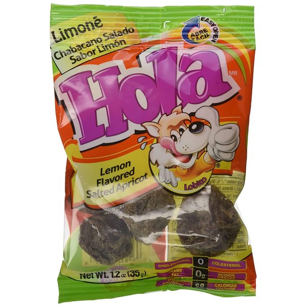 Saladitos Sabor Limon - Saladulces HOLA Lobito - Lemon Flavored Salted Apricot - 1.2 oz - 12 units