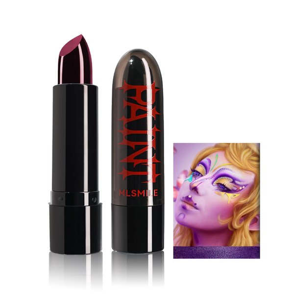 Easilydays Purple Makeup Face Body Paint Washable, Long-lasting, Waterproof Full-Coverage Cream Face & Lip, Body Paint for Adults Children Clown Skeleton Zombie Vampire Halloween Cosplay Makeup, 08#