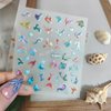 12Sheets Summer Nail Art Stickers Shell Starfish Nail Stickers Cute Jellyfish Mermaid Nail Art Design 3D Self Adhesive Marine Life Nail Decals Summer Sea Theme Nail Supplies for Women Manicure Decor