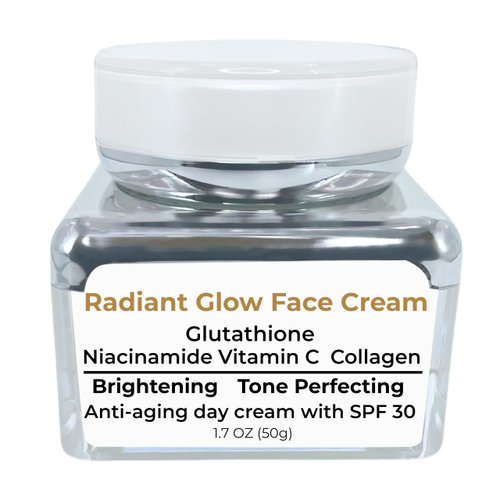 LuxeMocha Brightening Face Cream - with Niacinamide, Collagen, Glutathione & Vitamin C | Reduces Fine Lines and Wrinkles 50g/1.7 OZ.