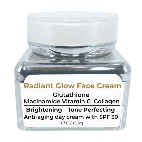 LuxeMocha Brightening Face Cream - with Niacinamide, Collagen, Glutathione & Vitamin C | Reduces Fine Lines and Wrinkles 50g/1.7 OZ.