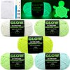 5PCS Glow in The Dark Yarn for Crochet Glow Luminous Beginner Crochet Yarn for Crocheting Knitting Beginners with Easy-to-See Stitches Luminous Crochet Yarn for Beginners Crochet Kit-Classic