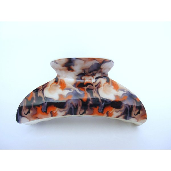 Generic Orange purple mauve white marbled hair claw clip