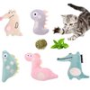 JinRui-T 5PCS Catnip Cat Toys for Cats Catnip Toys for Indoor Cats Soft Plush Chew Pet Cat Toys with Catnip Interactive Cat Teething Chew Toy Catnip Filled for Kittens Kitty (Animal Theme)