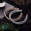WILLBOND 4 Pieces Rhinestone Hair Band Double Crystal Side Hair Band Imitation Diamond Crystal Hoop Headband Thin Headband for Women Girls Hair Accessory