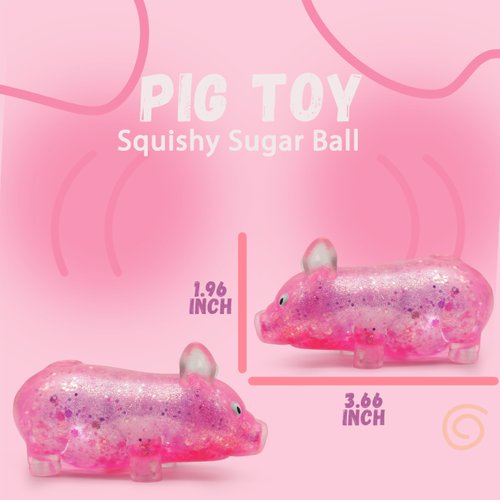 ZTATU Pig Stress Balls for Kids Squishy Fidget Toys (1PCS) Piggy Sugar Stress Ball Sensory Toys Squishy Ball, Squeeze Ball Party Favors for Kids Stress Relief Toy, Easter Basket Stuffers