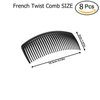8 Packs French Twist Comb, Dwwffer Plastic Side Hair Combs with 29 Teeth Hair Comb Hair Clip Combs for Fine Hair Accessory for Women- Black