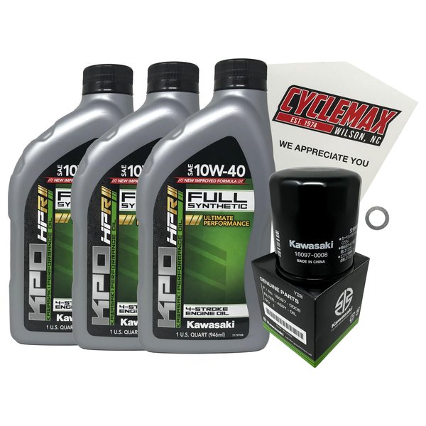 Cyclemax Full Synthetic Oil Change Kit fits 2018-2022 Kawasaki Ninja 400