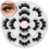 DYSILK Wispy Lashes Mink Eyelashes - Fluffy Eyelashes 7 Pairs 6D Lashes Faux Mink Eyelashes Wispy Lashes Natural Look False Eyelashes Long Lashes Pack Mink Lashes Soft Reusable Eye Lashes |006