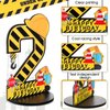 MiniInflat Construction 2nd Birthday Number Sign Centerpiece Truck 2nd Sign Construction Birthday Party Supplies Wooden Excavator Construction Hat 2 Years Old Number Sign for Boys Birthday Anniversary