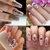Bilizar 6 Sheets Self-Adhesive Snake Heart Moon Star Nail Art Sticker Decals, Abstract Lady Face Nail Stickers for Women DIY Manicure Decorations, Geometric Triangle Arrow Nail Decals Accessories Tip