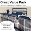 Evelots CD Storage Bags (4 Pack) Clear PVC Plastic Media Carrying Case with Zipper - Holds 400 CDs Total - Strong Handles - Protects CDs, Video Games, Music from Dirt & Moisture
