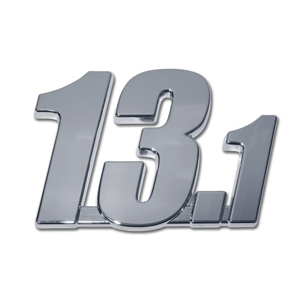 Elektroplate 13.1 Half Marathon OEM Chrome Emblem for Cars, Trucks, and All Auto | Universal Fit at 2.9" x 2.0" | Weatherproof