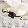 Parcelona French Rose Flower Ombre Golden Tortoise Shell Twist N Clip Cellulose Acetate Metal Free Hair Clip Barrette