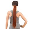 SWACC Women Long Straight/Curly Wavy Wrap Around Ponytail Extension Synthetic Hair Piece Clip in Hair extensions (Straight, Dark Copper Red-13#)