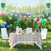 One Wild Year Banner, Wild One, My First Birthday, Jungle Wild Safari Zoo Themed Happy 1st Birthday Party Decorations for Baby Boys Girls