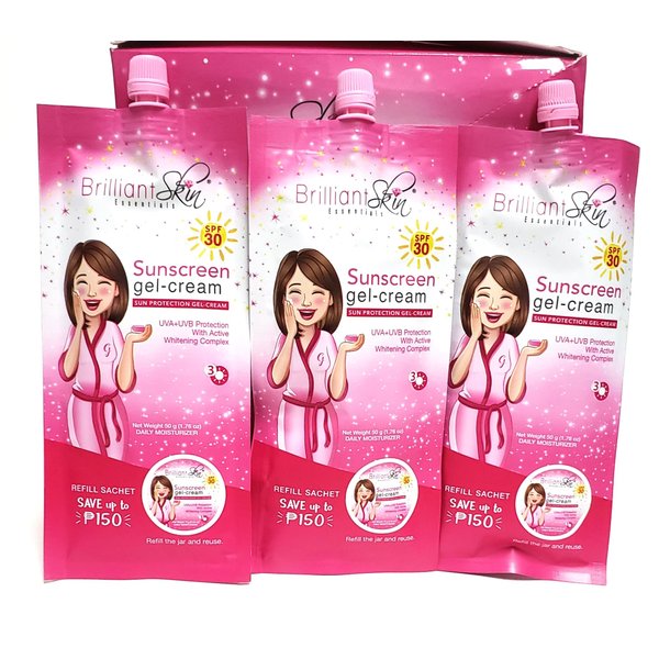 Brilliant Skin Sunscreen Gel-Cream SPF 30 Sachet Size 50 gram (Pack of 3)