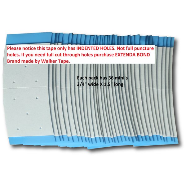 Pro-Flex Blue Mini Tabs With Holes Toupee Tape by True Tape, LLC