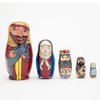 Bits and Pieces - 5pc Nesting Doll Holy Family -The Nativity Family Hand Painted Hand Made Wooden Nesting Dolls Matryoshka Nativity Figurines - Set of 5 Dolls from 5.5" Tall