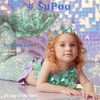 SuPoo 5th Birthday Girl Headband Mermaid Birthday Crown for Girls 5th Birthday Decorations for Girl Blue Small Hair Band Cute 5 Year Old Princess Tiara Birthday Party Decorations Accessory Gift