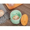ONEMORE Garlic Keeper for Counter, Garlic Holder Countertop Storage Container, Garlic Saver Keeper with Lid, Ceramic Garlic Jar for Kitchen, Mint Green
