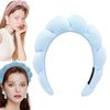WFWJ Headband for Washing Face,Spa Headband Makeup,Sponge Spa Headband for Washing Face,Makeup Removal,Shower,Skincare (Blue)