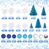Snowflake Cake Toppers with Blue Ball Cake Decoration for Wedding Cake Decoration Birthday Party Christmas Themed Party Supplies
