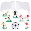 Soccer Cake Topper Decoration, Soccer Ball Soccer Player Cupcake Topper for Soccer Theme Birthday Party Sport Party for Boys