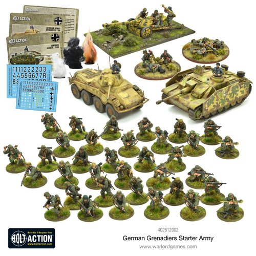Bolt Action German Grenadiers Starter Army 1:56 WWII Military Wargaming Plastic Model Kits