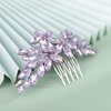 BERYUAN Women Girls Bridal Purple Crystal Rhinestone Wedding Hair Comb Teardrop Rhinestone Wedding Headpiece Silver Gold Wedding Hair Accessories Bridal Headband for Brides Bridesmaid (purple)