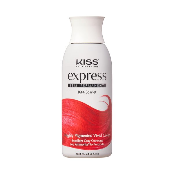 Kiss Express Semi-Permanent Hair Color 100mL (3.5 US fl.oz) (1 Count, Scarlet)