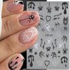 6 Pcs Spider Ghost Nail Stickers for Nail Art, Crystal Diamond Spider Design Nail Decals Spider Web Bloody Bat Nail Design Classic Halloween Nail Art Decoration for Women Halloween DIY Manicure Salon