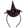 Halloween Headband Purple Witch Hat Hair Hoop Glitter Spider Web Hair Accessories for Women Girls Cosplay Makeup Costume Decoration Party Supplies