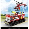 City Fire Rescue Helicopter and Truck Building Blocks Set,Creative Building Bricks Compatible with Lego,204 PCS, Fun Gift or Pretend Play Toy for Kids (fire Rescue Team 204PCS)