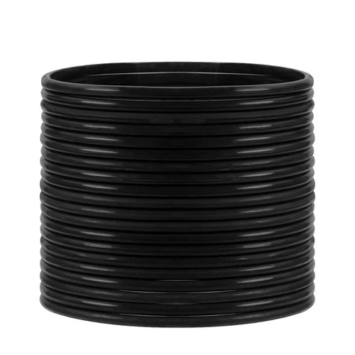 Silicone Jelly Hair Tie Bracelet Penta Angel 20Pcs Retro Solid Neon 80s Style Costume Wrist Band Hair Elastics for Men Women Party Favors (Black)