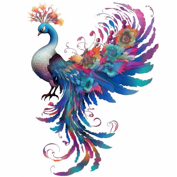 Dopetattoo 6 Sheets Colorful Phoenix Temporary tattoo Fake Tattoos for Woman Adults