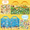 Kalysky 6Set Puffy Sticker Books for Kids 2-4, 3D Reusable Stickers Books for Toddlers 1-3,2-4,Farm+Animal+Dinosaurs+Ocean World+Space+Vehicle