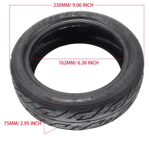 10x2.70-6.5 Tubeless Tire, Vacuum Tyres for 10 Inch Scooter Wheel, 70/65-6.5 Electric Scooter Tires Wear-Resistant Thickened Balance Scooter Wheels Replacement parts