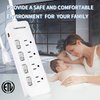 ROOTOMA Power Strip Surge Protector with Individual Switches,ETL Certified,6-Foot 14AWG Long Extension Cord 1875W/15A Wall Mount for Office Dorm Home Theatre (4outlets-6ft)