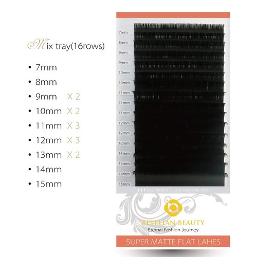 BEYELIAN Eyelash Extensions, Individual Lashes, 0.15mm D Curl 7-15mm Super Matte Classic Lash Extensions, Ellipse Flat Eyelash Extension, Mixed Tray for Professional Salon Use