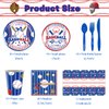 Baseball Party Decorations, Baseball Birthday Decorations,Baseball Birthday Party Supplies Kit，Including Sport Themed Birthday Plates Tablecloth Napkin Banner Baseball Garland Cupcake Toppers Balloons Stickers Set