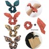 NODG 12 Pieces Hair Scrunchies for Women Rabbit Bunny Ear Hair Bands Elastic Scrunchy Bow knot Scrunchies Elastic Hair Ties Ponytail Holder for Girls Women