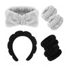 ACO-UINT 6Pcs Spa Headbands and Wrist Bands Set, Terry Cloth Headband, Microfiber Wristbands with Puffy Hair Band for Skincare, Face Washing, Makeup, Bathing, Yoga, Unisex