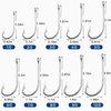Saltwater Fishing Hooks- 45pcs Stainless Steel Hooks O'Shaughnessy Forged Long Straight Shank J Fishing Hook Extra Strong for Saltwater Freshwater Fishing Size 1/0-10/0