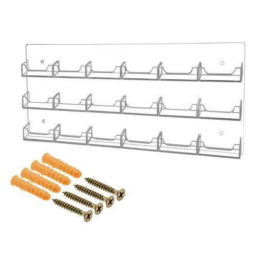 Marketing Holders Wall Business Card Holder with Hanging Hardware for 3.5" x 2" Gift Cards Clear Acrylic 18 Slot Display Holds 50 Contact or 30 Membership Cards No Assembly