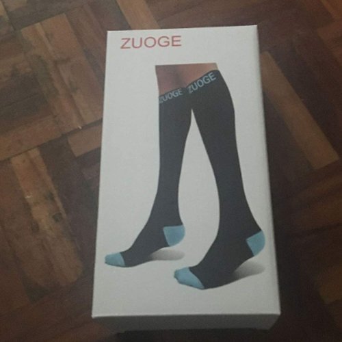 zuoge 3 Pairs Compression Socks Pack - Best Medical, Nursing, Travel & Flight Socks - Running & Fitness - 15-20mmHg