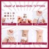 JOYMEMO 12 Sheets Graduation Temporary Tattoos Burgundy and Gold Glitter Metallic Style Graduation Party Favors 2024 Congrats Grad Class of 2024 Body Decorations Tattoos Gift for High School College